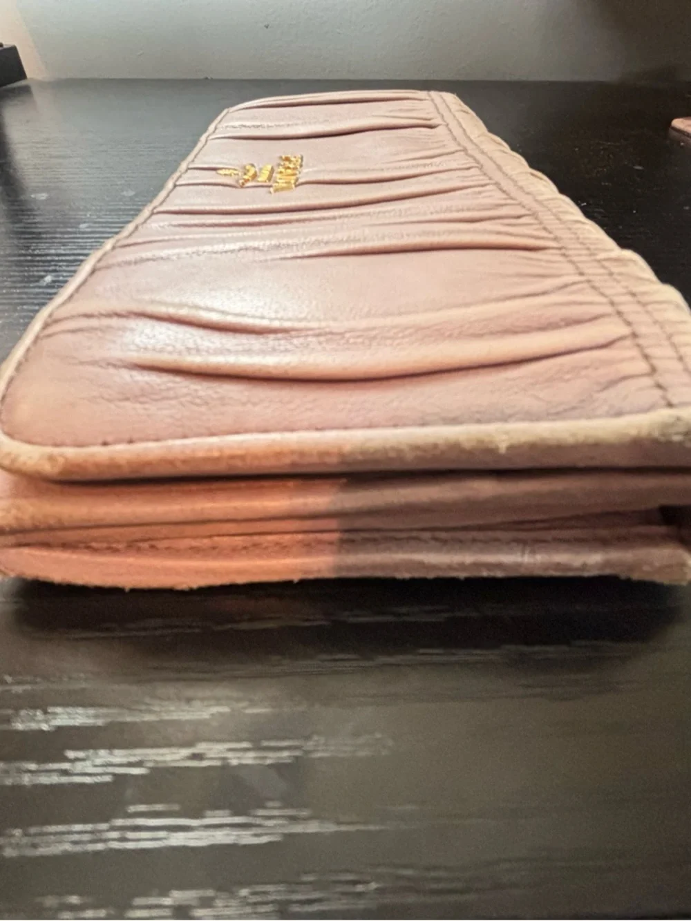 PRADA Nappa Gaufre Continental Wallet / WOC - Pomice Beige - Picture 10 of 11